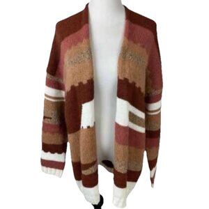 Elsamanda Open Front Chunky Knit Cardigan Sweater Southwestern Cozy Lagenlook S